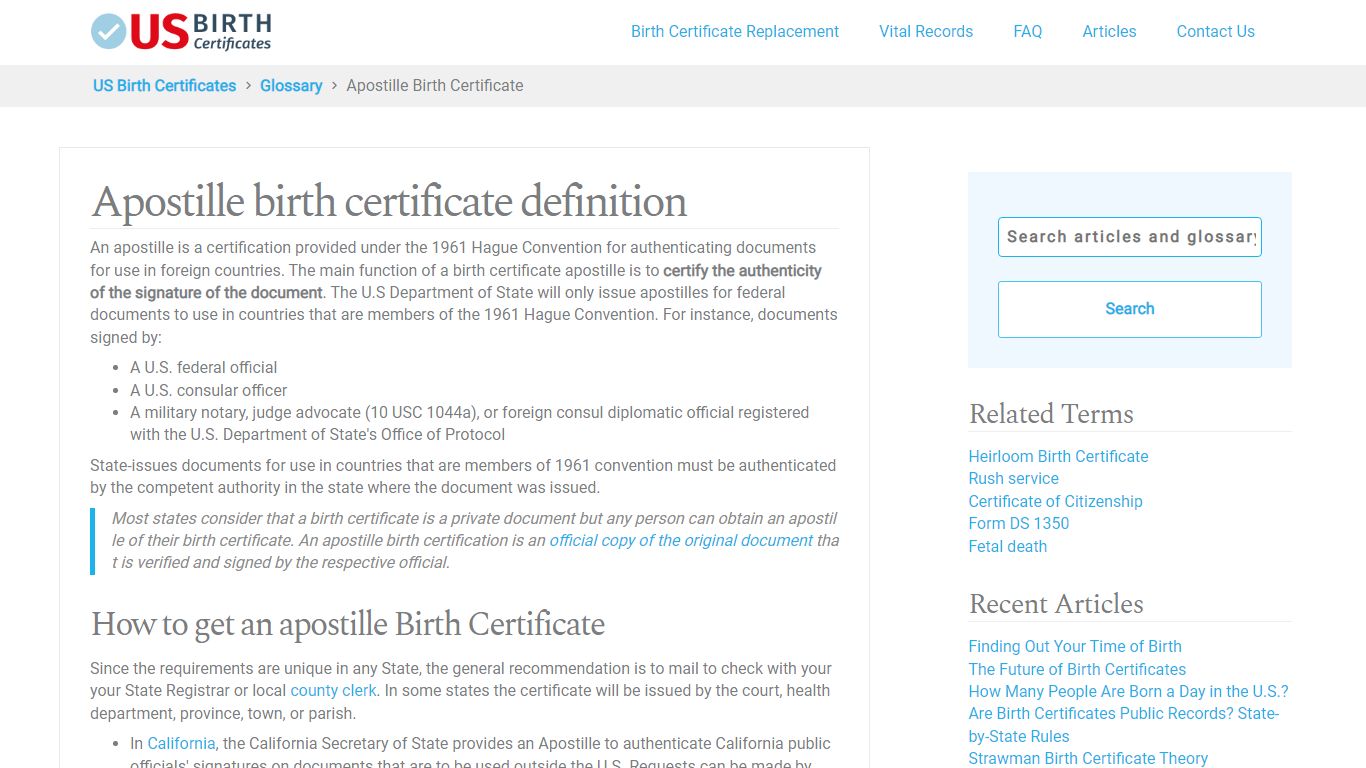 Apostille Birth Certificate: How to Get? - US Birth Certificates